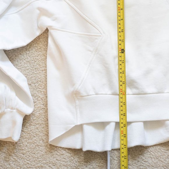 Diesel White Cotton Gathered Back Sweatshirt F-Mondy Felpa Size Medium - Picture 6 of 9